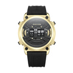 Police Herrenuhr 50 mm Gold Edelstahl Schwarz Elegant - Mode & Accessoires