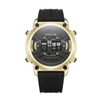Police Herrenuhr 50 mm Gold Edelstahl Schwarz Elegant - Mode & Accessoires