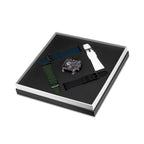 Police Herrenuhr Schwarz 42 mm Elegantes Lederarmband - Mode & Accessoires