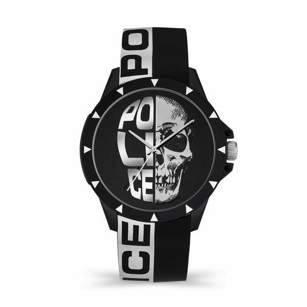 Police Schlüsselanhänger 40 mm Silikon Schwarz Modern - Mode & Accessoires
