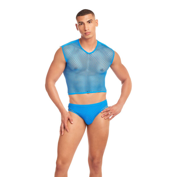 Rainbow Party Unterwäsche-Set Blau L/XL – 3-teilig - Erotik Shop