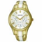 Seiko Herrenarmbanduhr mit Gold-Stahl Weiß/Golddesign - Mode & Accessoires