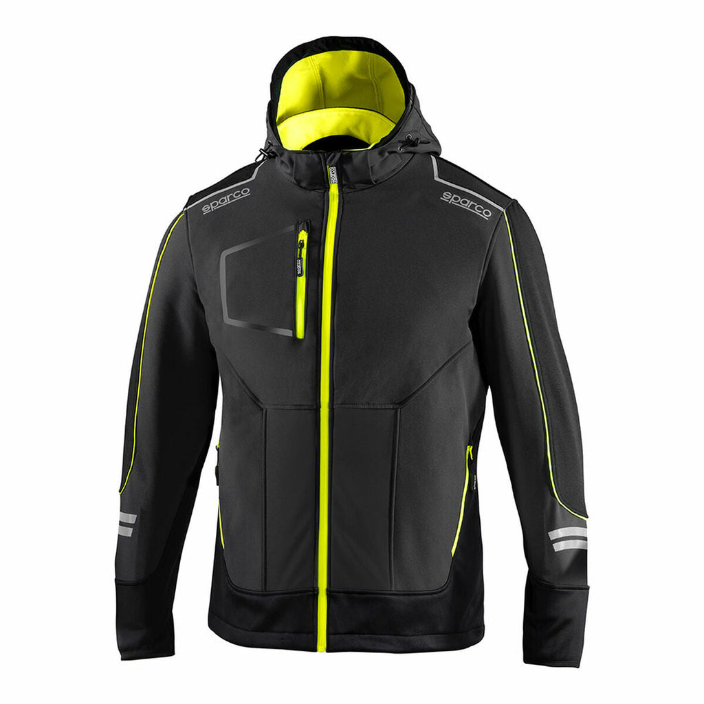 Sparco Herren Sportjacke Schwarz – Wasserfest und Reflektierend - Mode & Accessoires