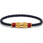 Tom Hope Herrenarmreif – Elegantes Lederdesign Schwarz