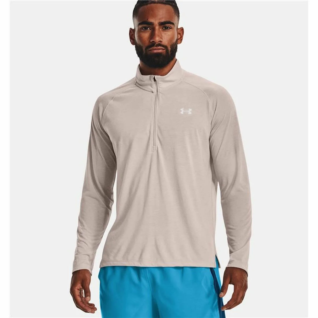 Herren Langarm-T-Shirt Under Armour Streaker Run Beige – Detailansicht 1