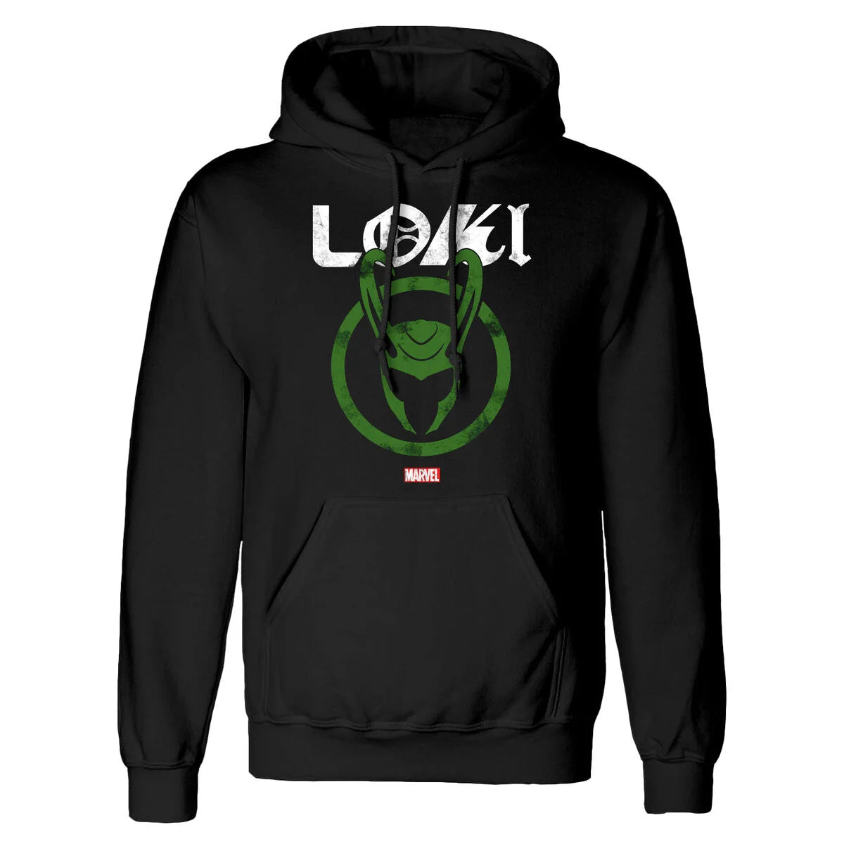 Schwarzer Marvel Loki Unisex-Hoodie mit Frontgrafik