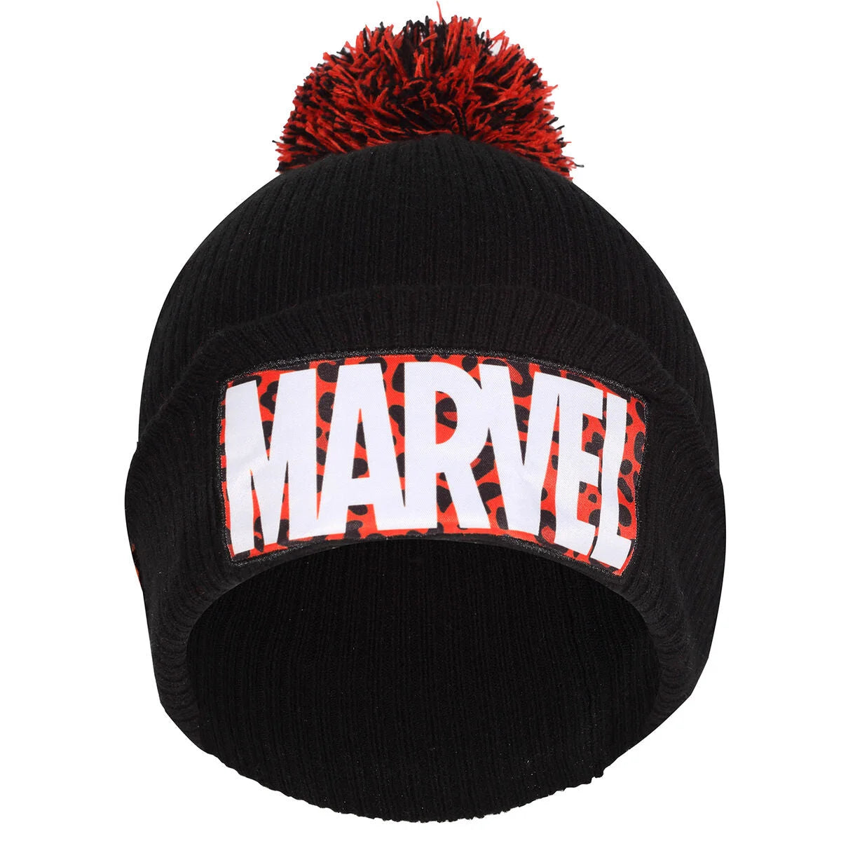 Marvel Leopard Logo Beanie – Schwarz – ausgewählte Produktansicht