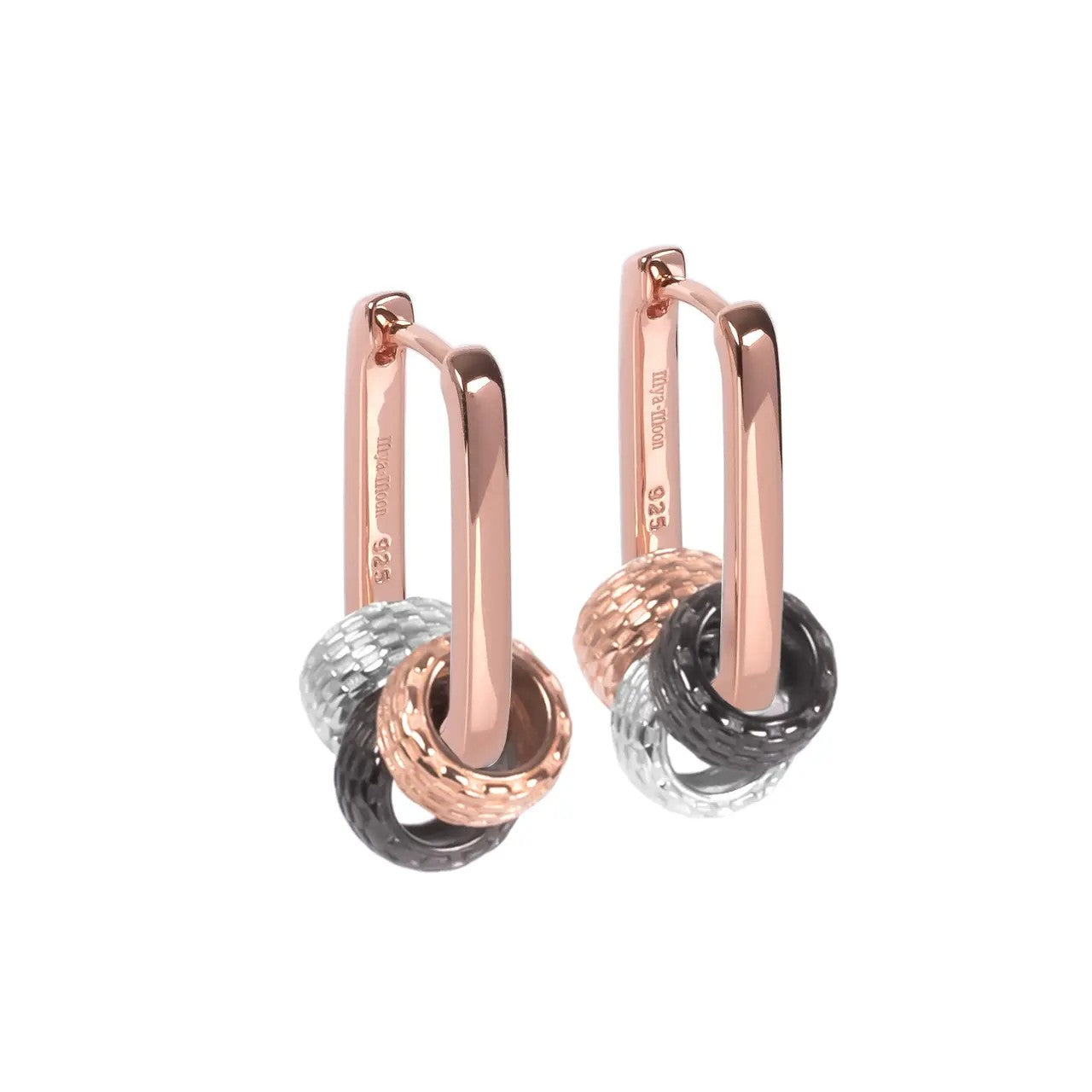 Metropolitan Hoops Rolling Charm – Roségold und Silber – Produktansicht 2