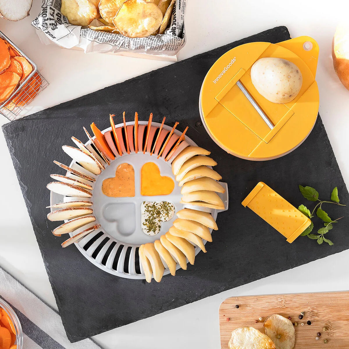 Mikrowellen-Chips-Set mit Hobel und Rezepten Chipit – Produktansicht 2