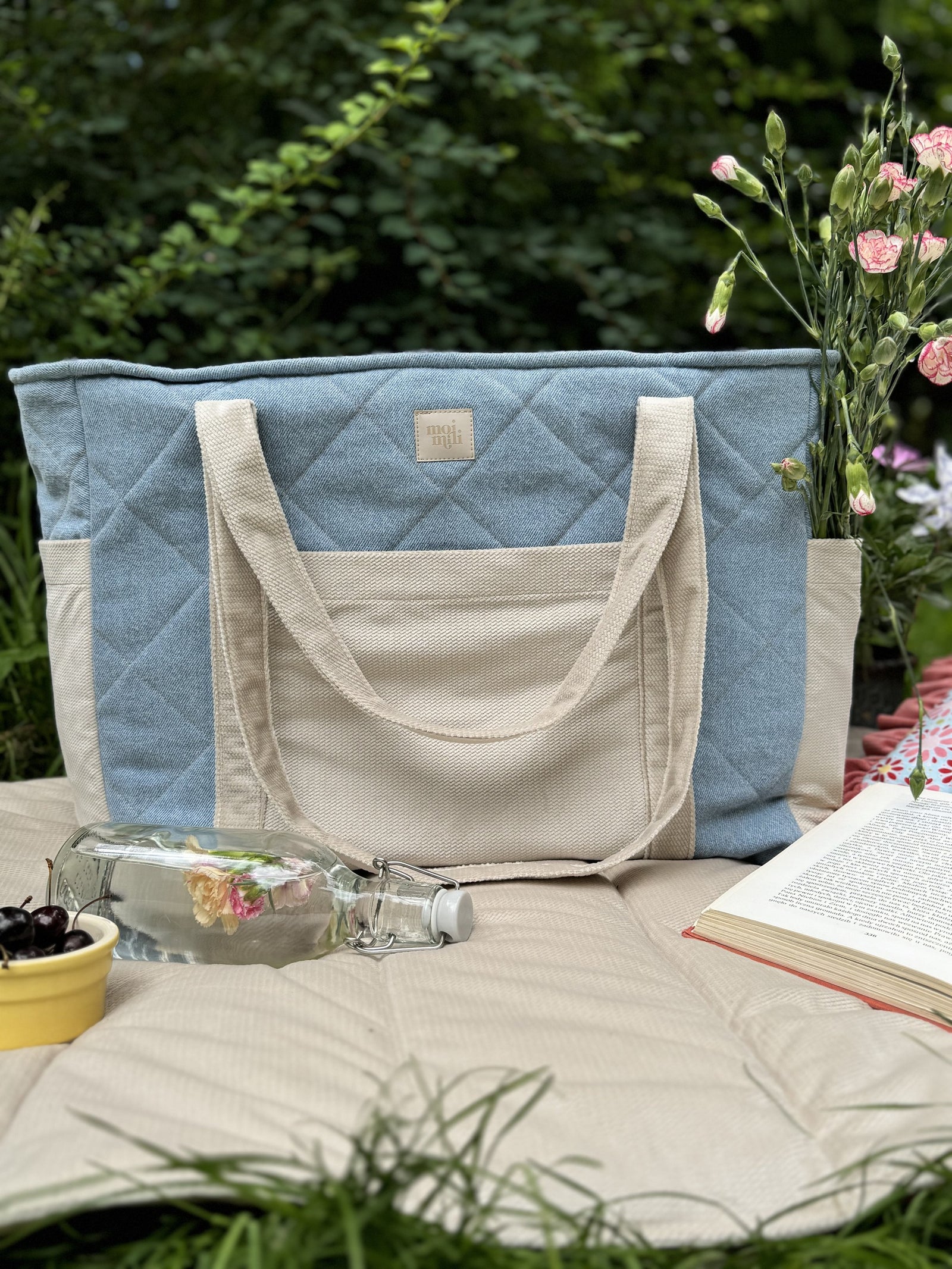 Mom- & Weekender-Tasche – Jeansblau – Produktansicht 5