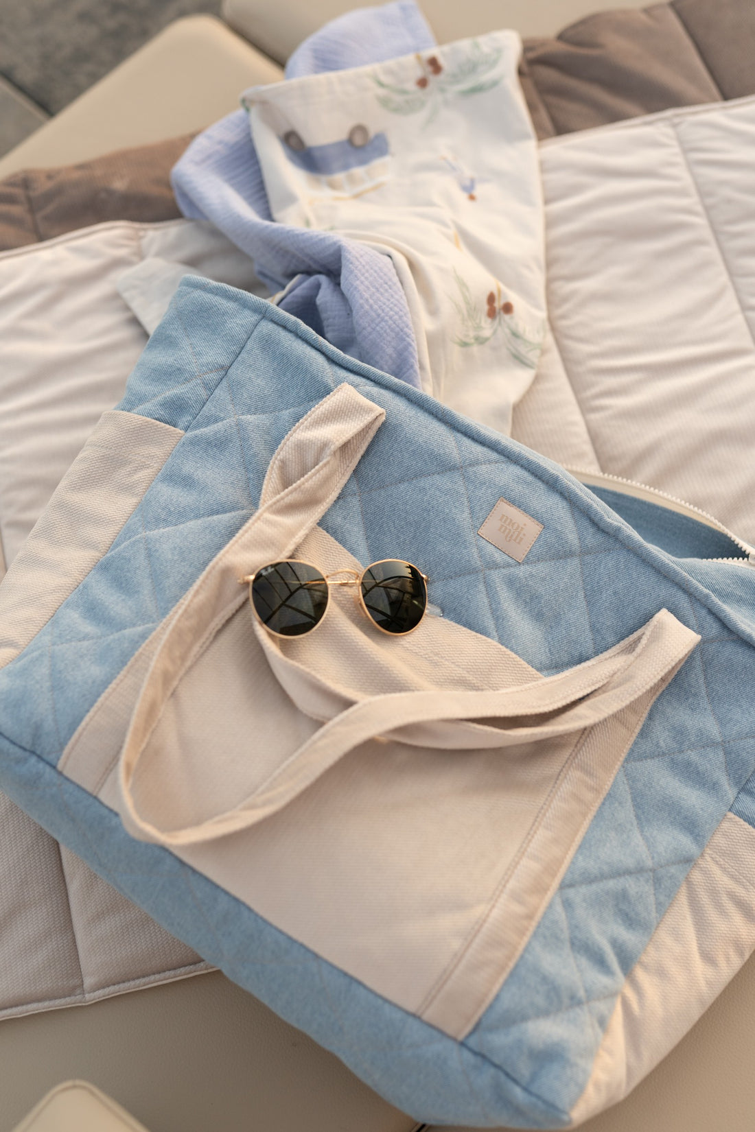 Mom- & Weekender-Tasche – Jeansblau – Detailansicht 5