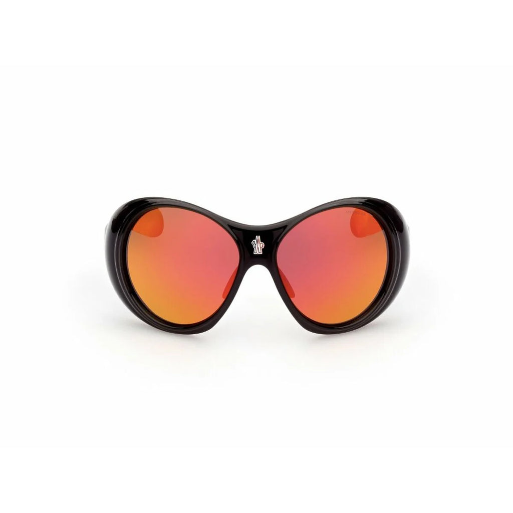 Moncler Herrensonnenbrille ML0148-01C mit schwarzen Rahmen und roten Gläsern aus hochwertigem injected Kunststoff für modebewusste Männer