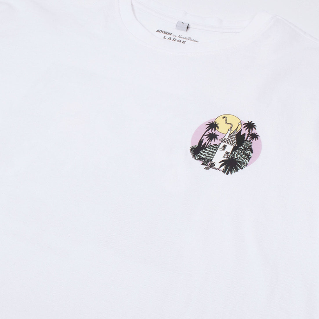Schweres Unisex-T-Shirt Moomintroll Jungle – Weiß – Detailansicht 2