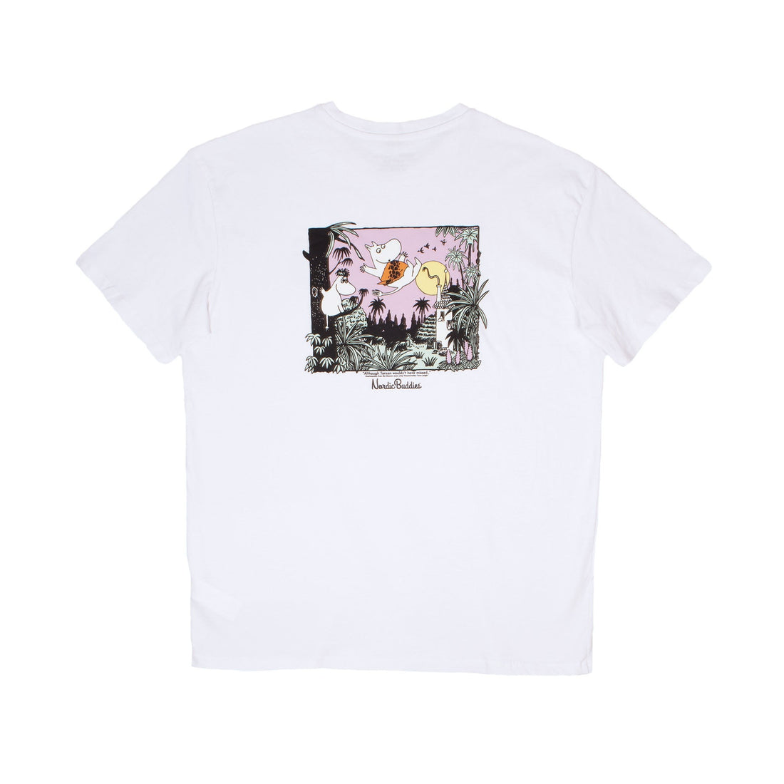 Schweres Unisex-T-Shirt Moomintroll Jungle – Weiß – Detailansicht 3