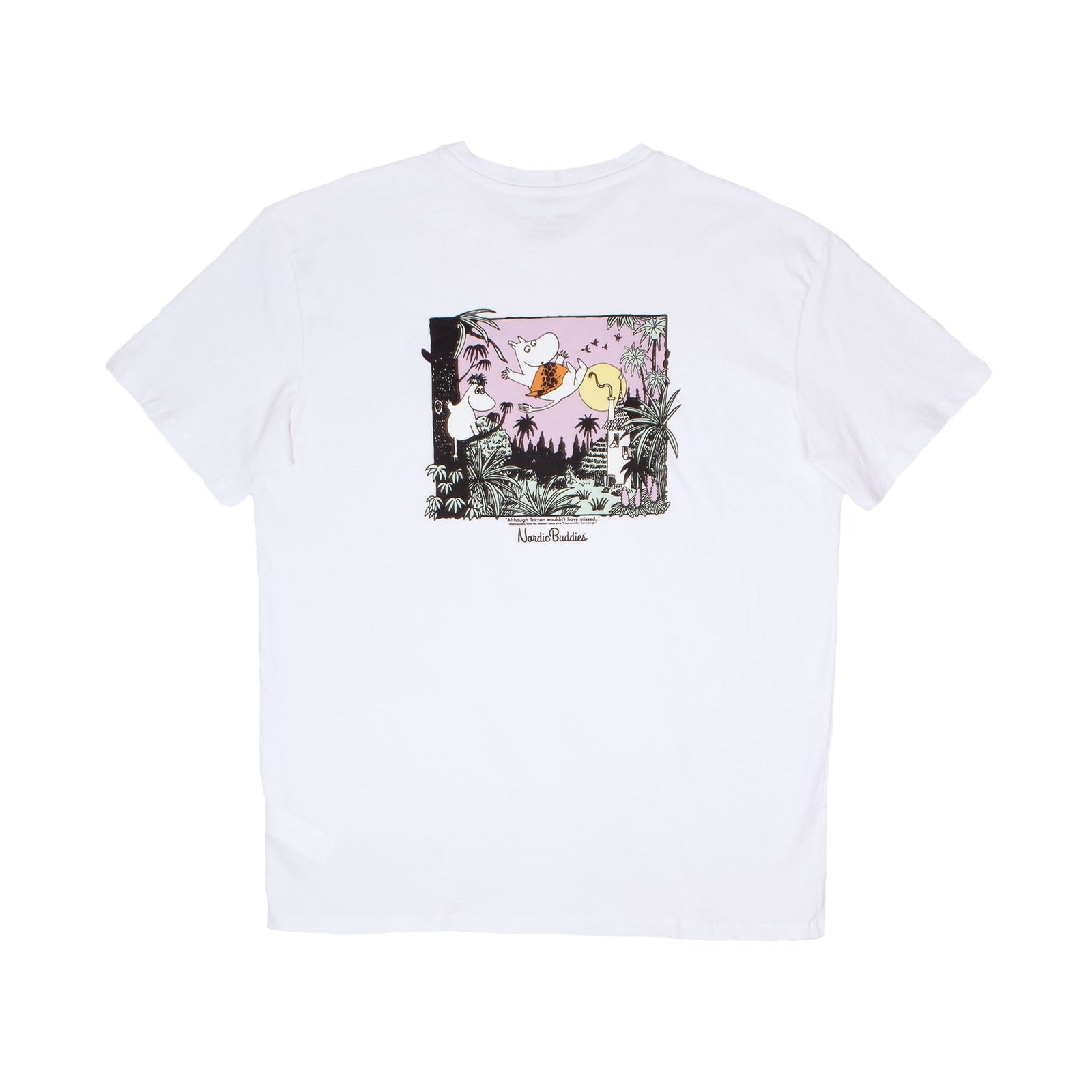 Schweres Unisex-T-Shirt Moomintroll Jungle – Weiß – Produktansicht 5