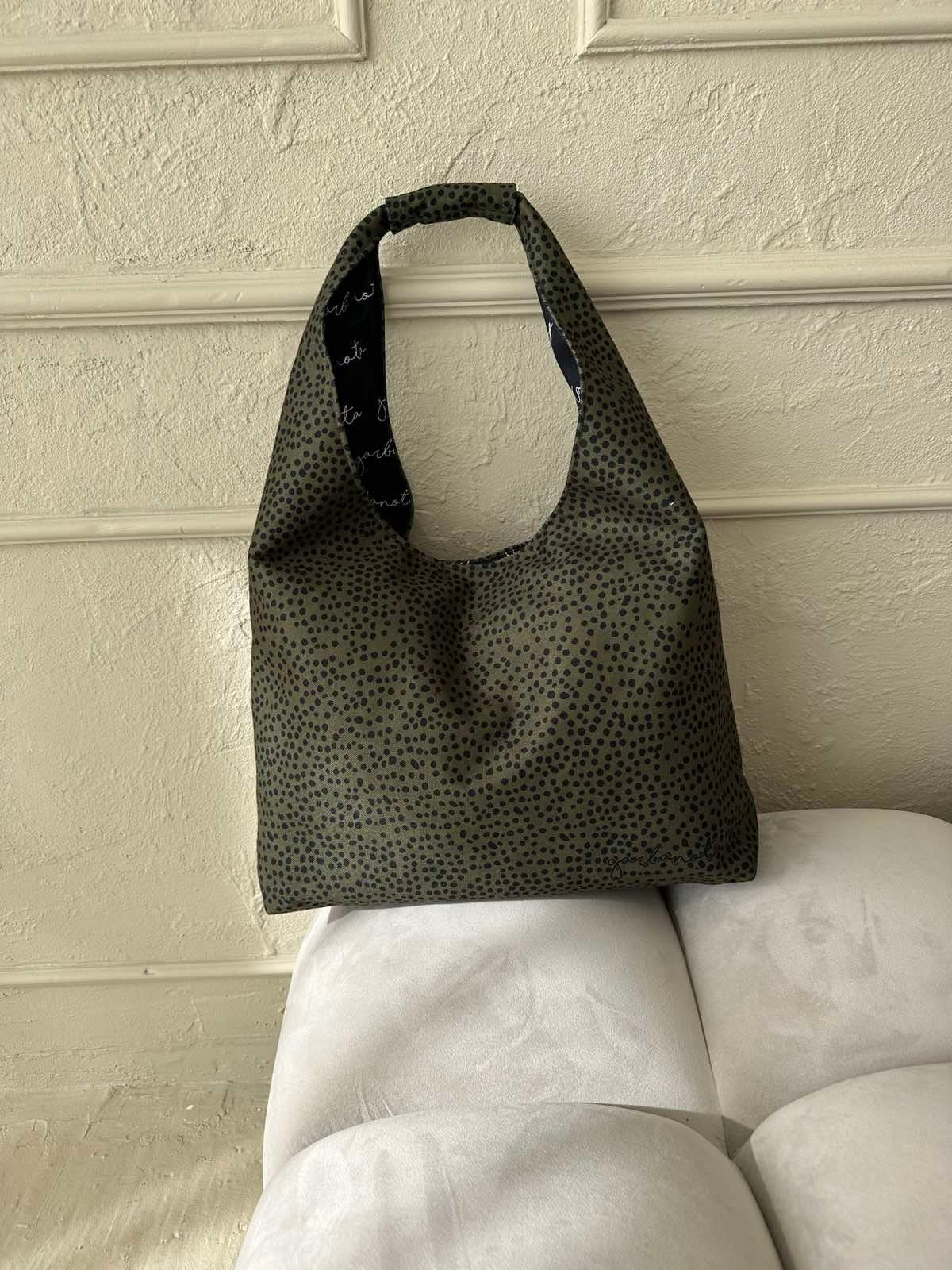 Moon Handtasche Heart – Khaki Punkte