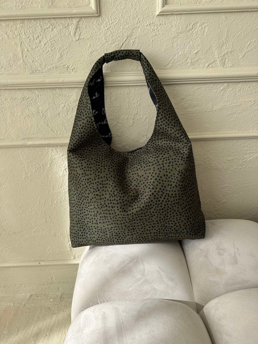 Moon Handtasche Heart – Khaki Punkte