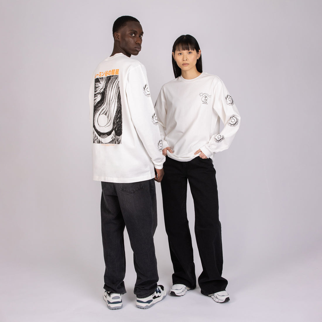 Unisex – Langarmshirt Novels mit Rippbündchen – Weiß – Detailansicht 1