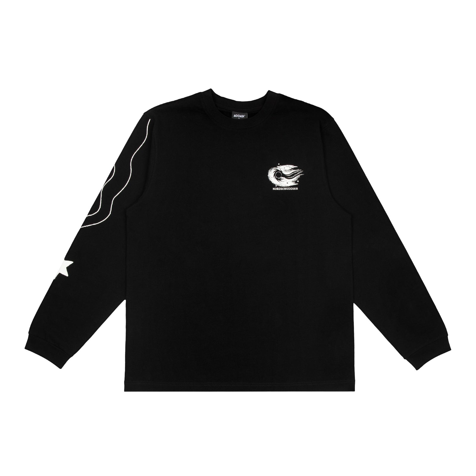 Unisex – Langarmshirt Novels mit Rippbündchen – Schwarz – Produktansicht 4