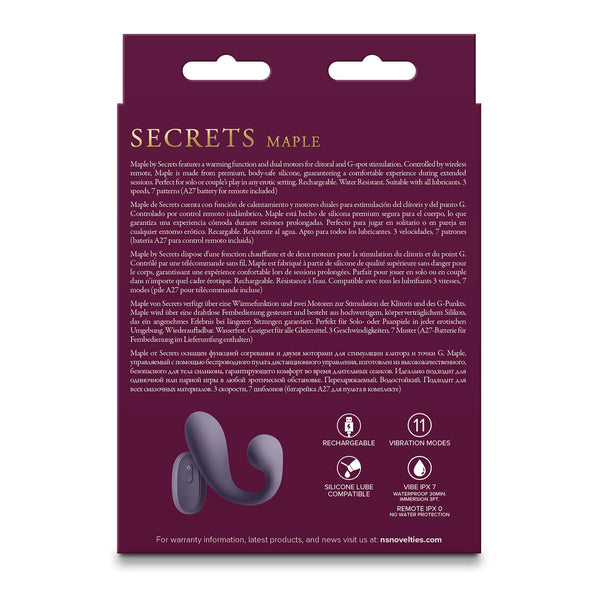 NS Novelties Secrets Anal-Vibrator Purpur wasserfest aufladbar - Erotik Shop