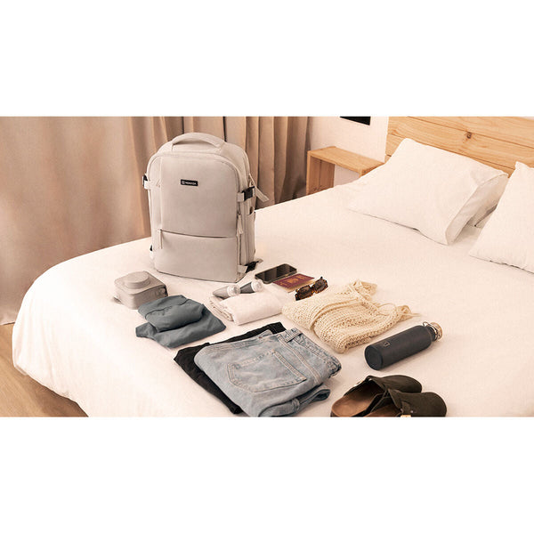 Numada Lässiger Rucksack B40 Beige 20 L wasserfest - Mode & Accessoires