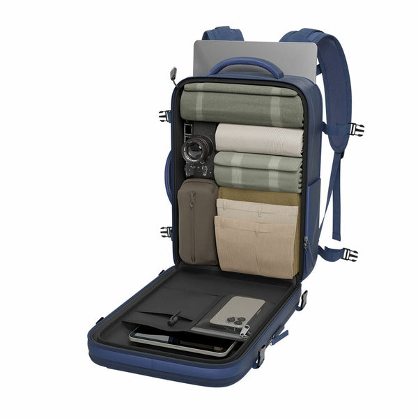 Numada Lässiger Rucksack Blau Wasserfest 20L USB-Anschluss - Mode & Accessoires