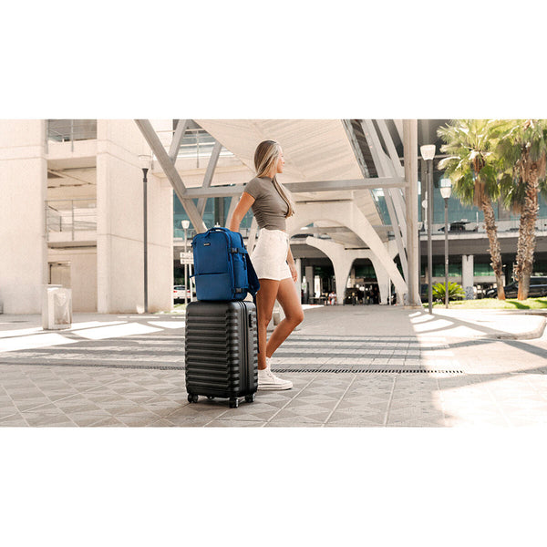 Numada Lässiger Rucksack Blau Wasserfest 20L USB-Anschluss - Mode & Accessoires