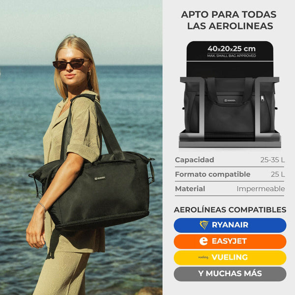 Numada Sporttasche Schwarz wasserabweisend 35 L - Sport & Freizeit