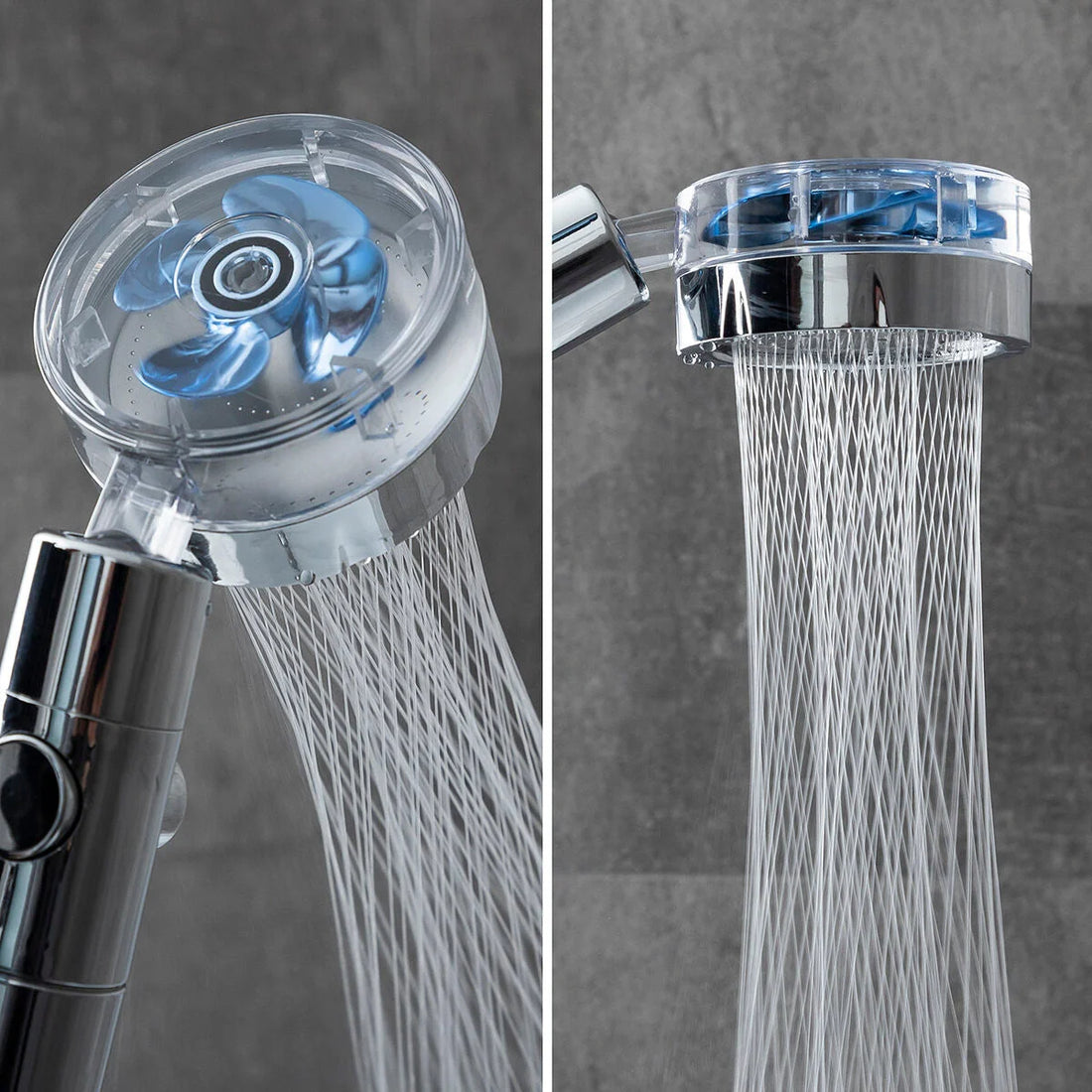 Öko-Dusche mit Druckpropeller und Reinigungsfilter Heliwer – Detailansicht 2