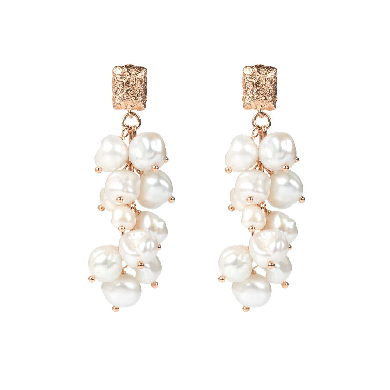 Festive Pearls Ohrringe – Roségold und Silber