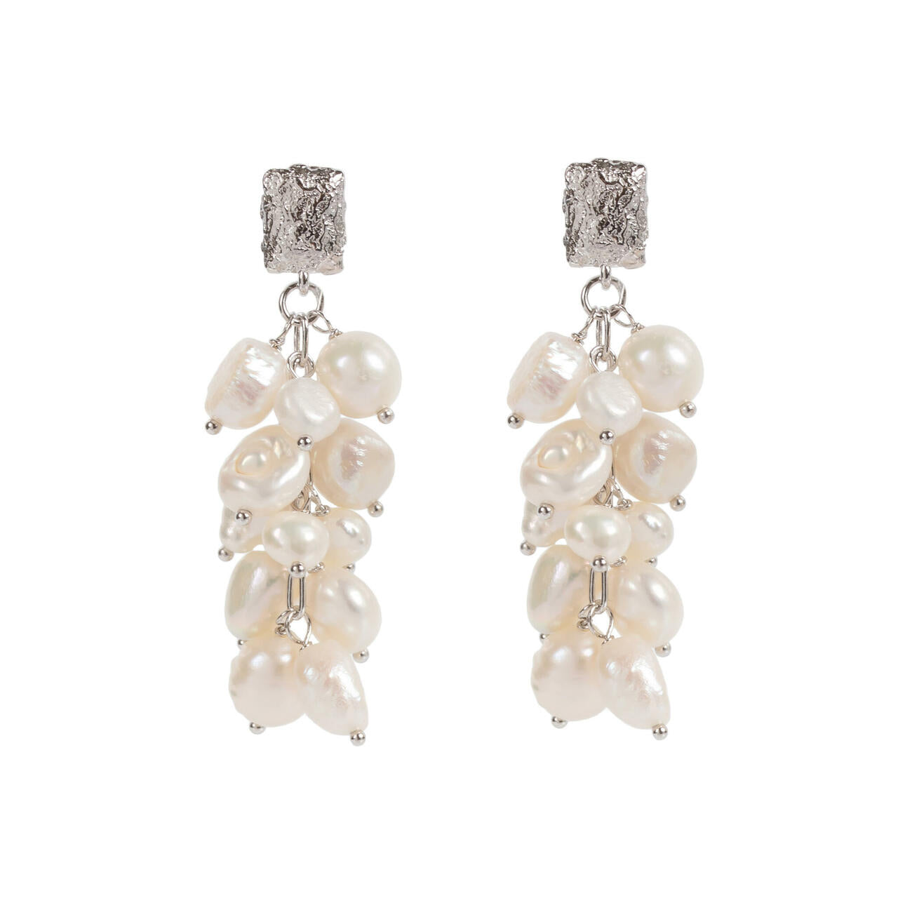 Festive Pearls Ohrringe – Roségold und Silber – Produktansicht 2