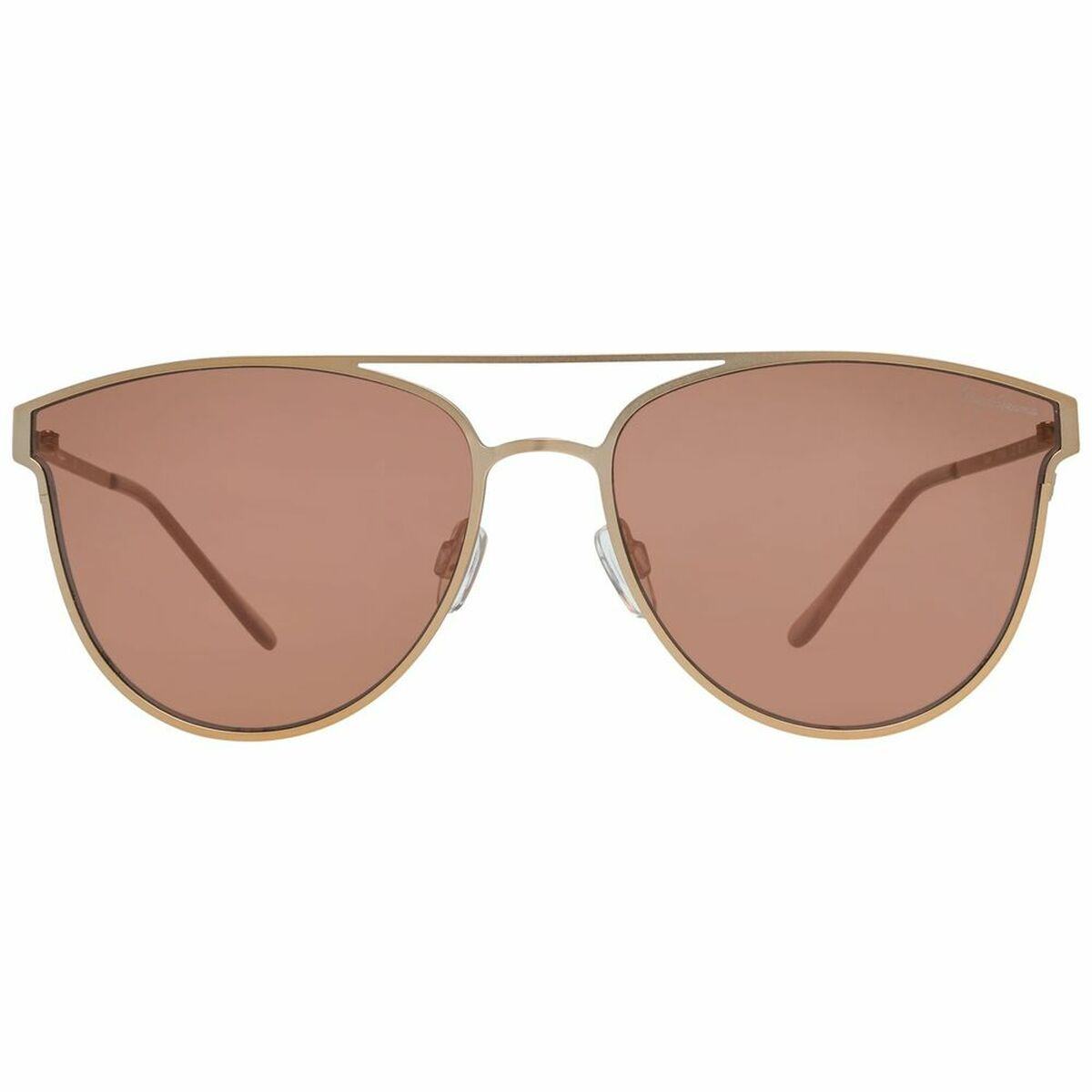 Pepe Jeans graue Herrensonnenbrille mit goldfarbenem Rahmen und pinken Linsen