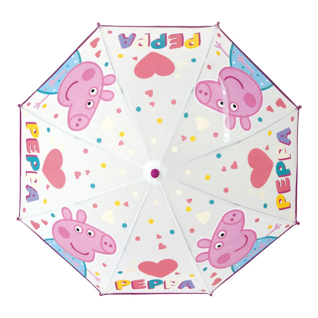 Kinder-Regenschirm Peppa Pig Having Fun – Rosa, 80 cm – Detailansicht 1