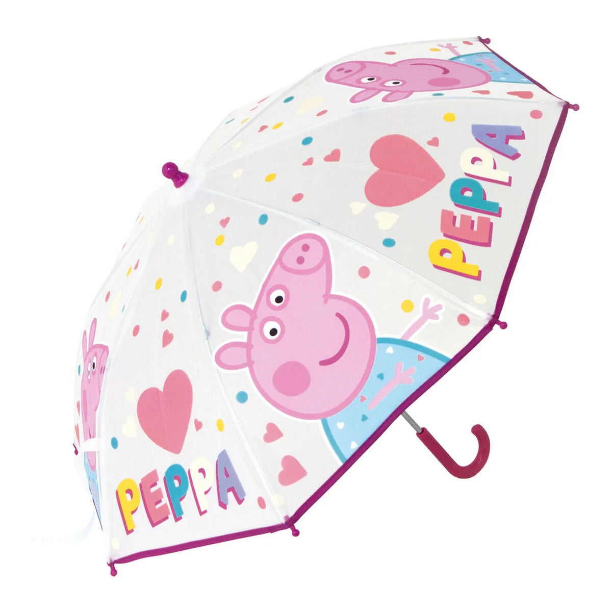 Kinder-Regenschirm Peppa Pig Having Fun – Rosa, 80 cm