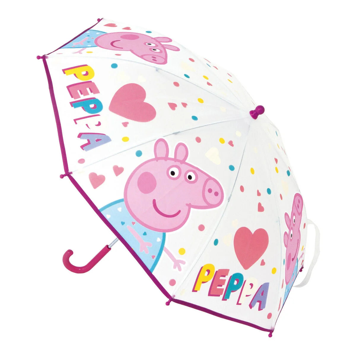Kinder-Regenschirm Peppa Pig Having Fun – Rosa, 80 cm – Produktansicht 2