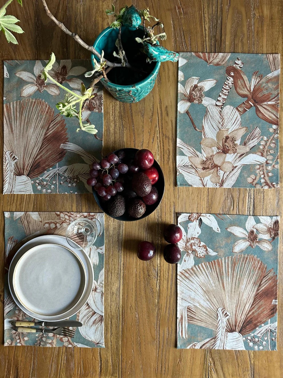 Tischset 30x43cm, Leinen-Baumwoll-Mix – Terra Flora – Detailansicht 1