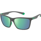 Gray Polaroid Herrensonnenbrille mit grünen polarisierenden Gläsern und UV-Schutz