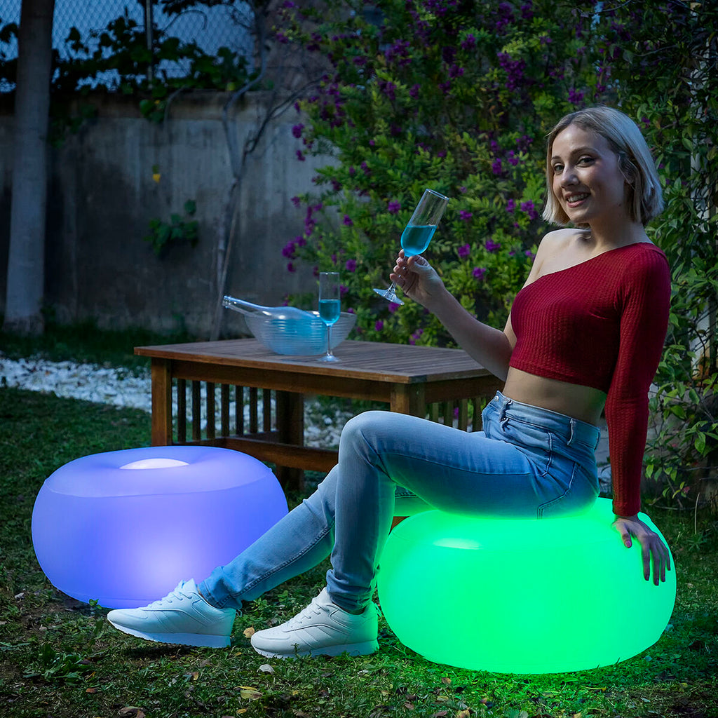 Pulight Aufblasbarer Hocker mit RGB LED Beleuchtung