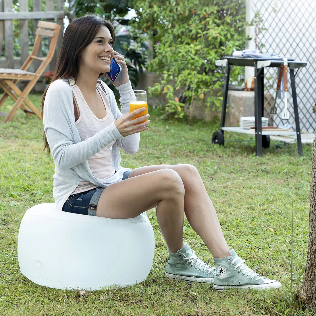 Pulight aufblasbarer LED-Hocker mit Fernbedienung – Detailansicht 1