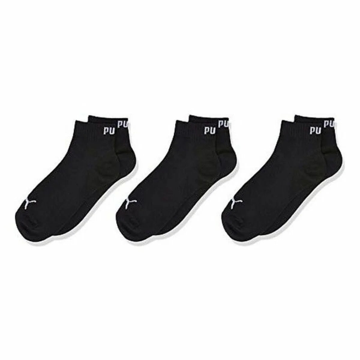 Schwarze Puma Kids Quarter Sportsocken im 3er-Pack