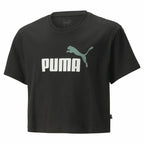 Puma Kurzarm-T-Shirt Kinder Logo Cropped Schwarz - Sport & Freizeit