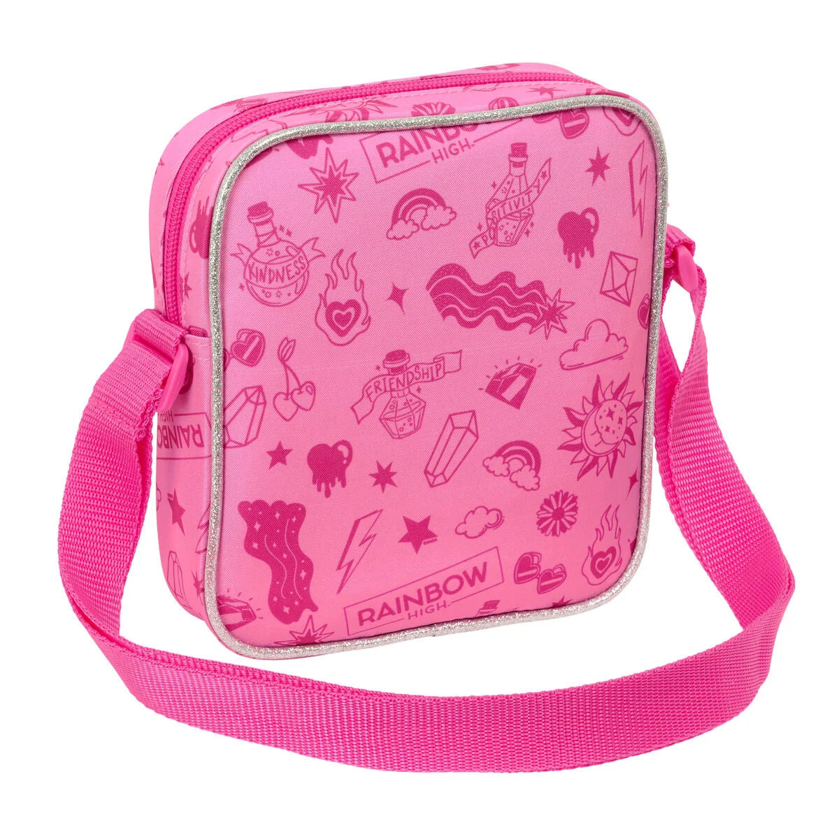 Rainbow High Shine Umhängetasche – 16 × 18 × 4 cm – Produktansicht 3
