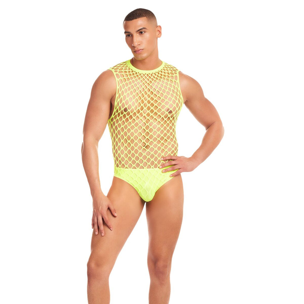 Rainbow Party Gelbes Unterwäsche-Set L/XL aus Nylon & Spandex - Erotik Shop