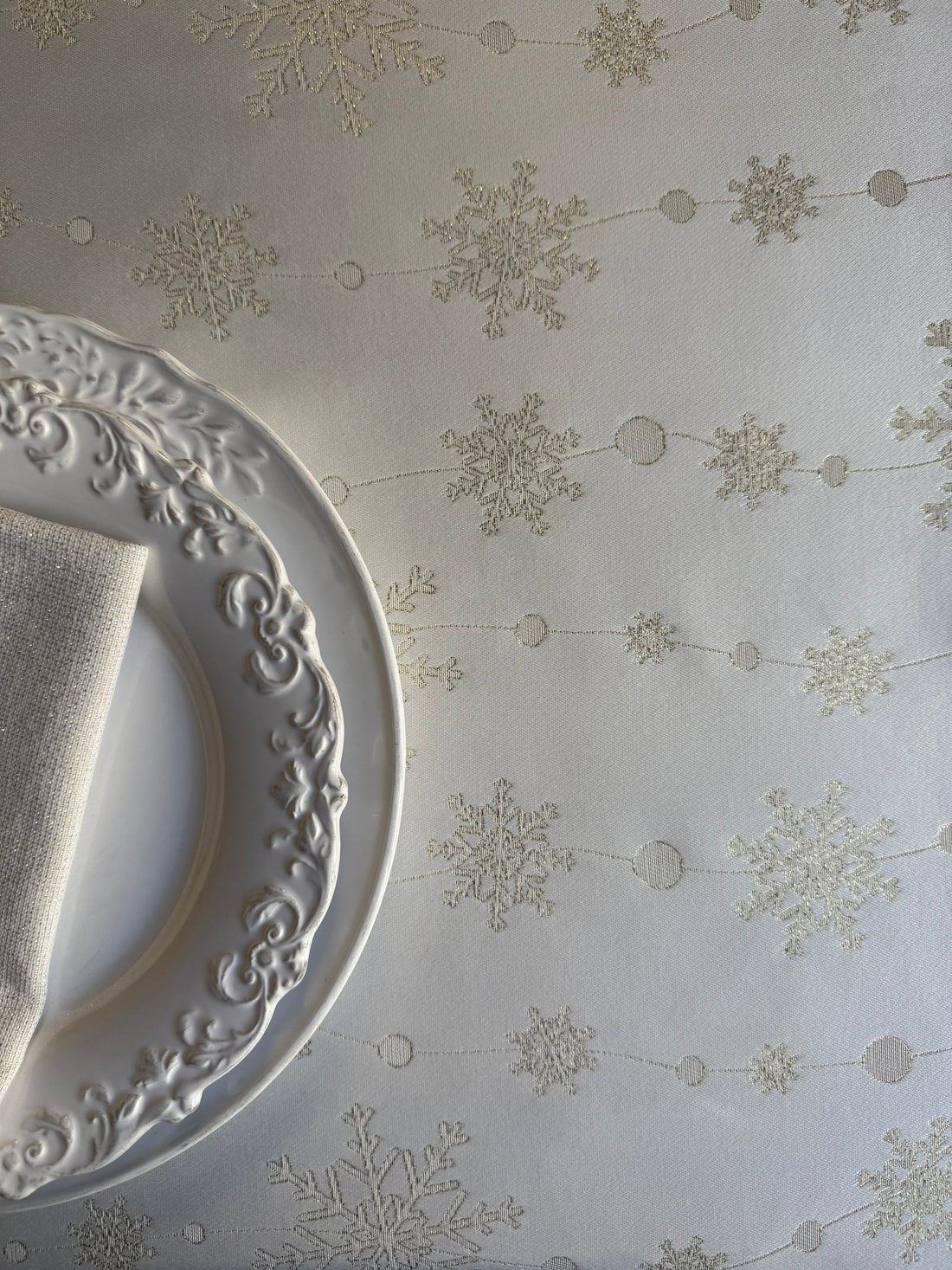 Rechteckige Tischdecke – Golden Snowfall – Detailansicht 3