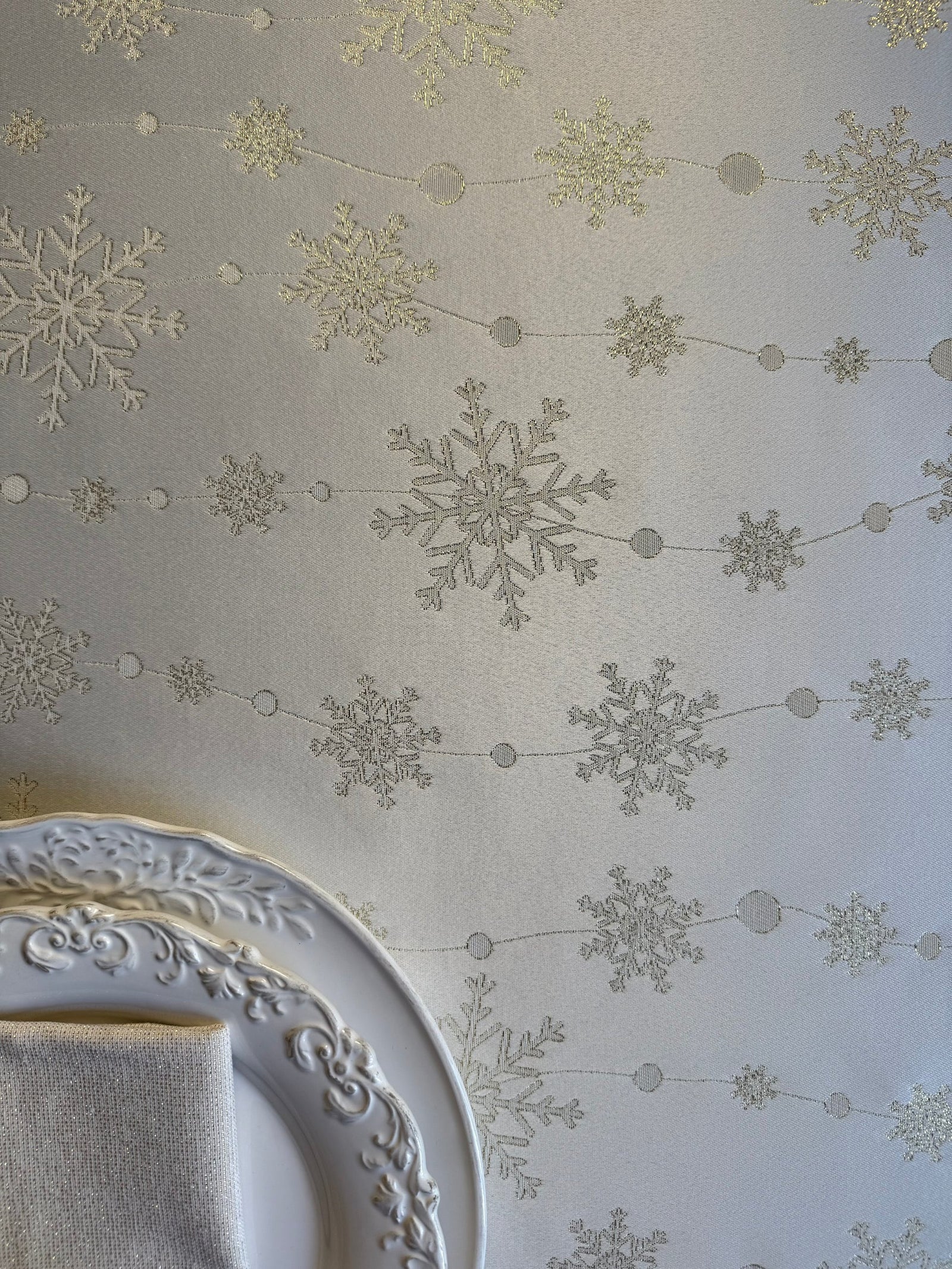 Rechteckige Tischdecke – Golden Snowfall – Produktansicht 4