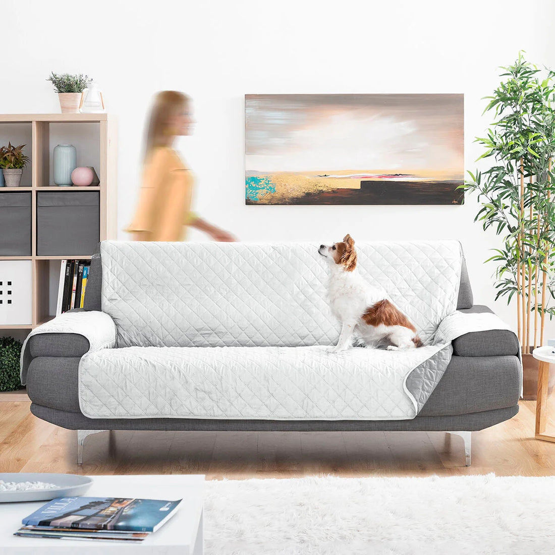 Reversible Schutzabdeckung für 3er-Sofas SoFree – Detailansicht 2