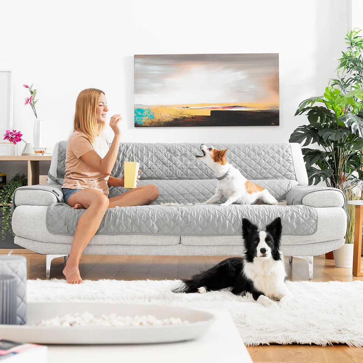Reversible Schutzabdeckung für 3er-Sofas SoFree – ausgewählte Produktansicht