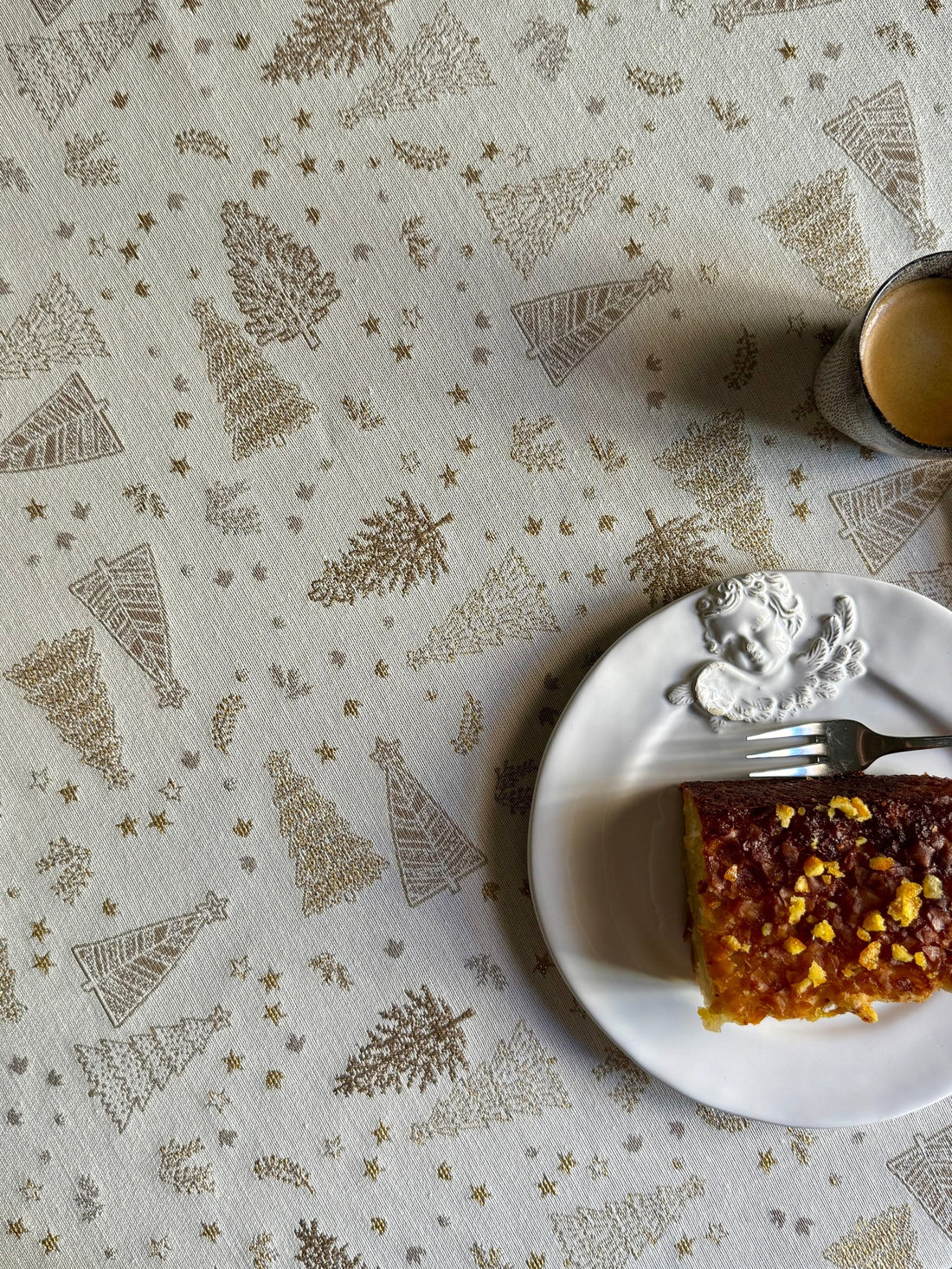Runde Tischdecke – Golden Forest – Detailansicht 1