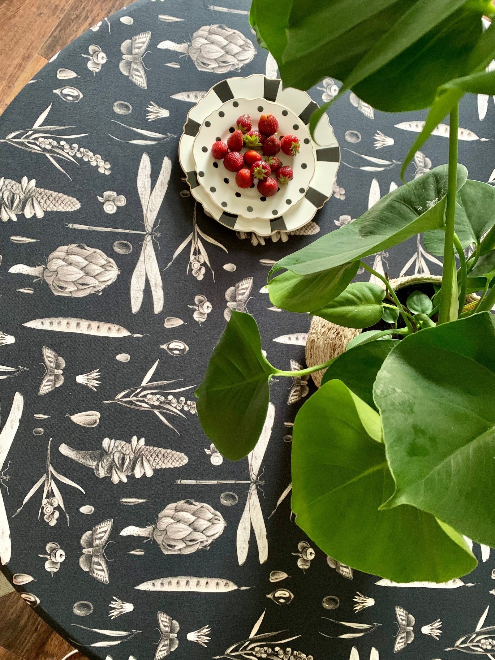 Runde Tischdecke – Seeds Carbon