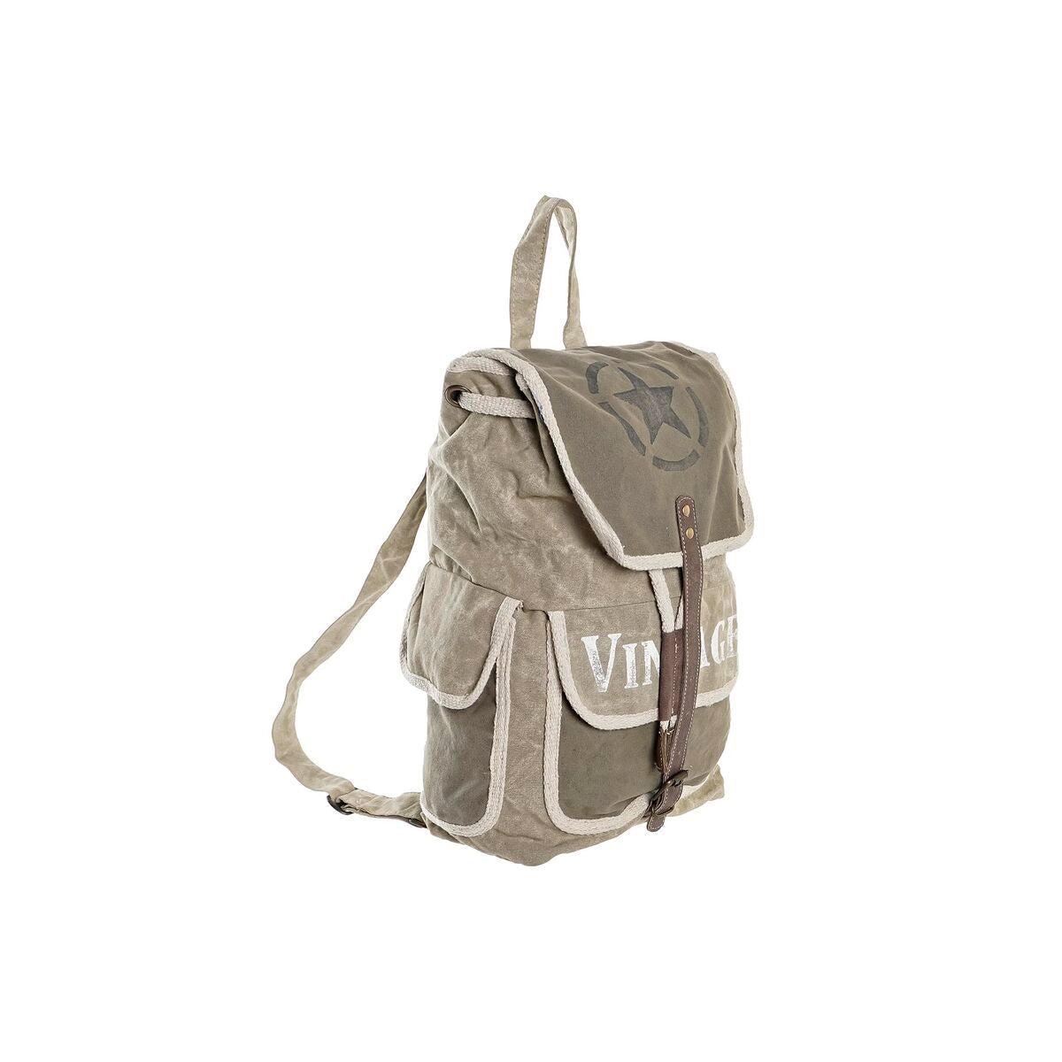 Rucksack DKD Home Decor Stern Vintage Grau Baumwolle